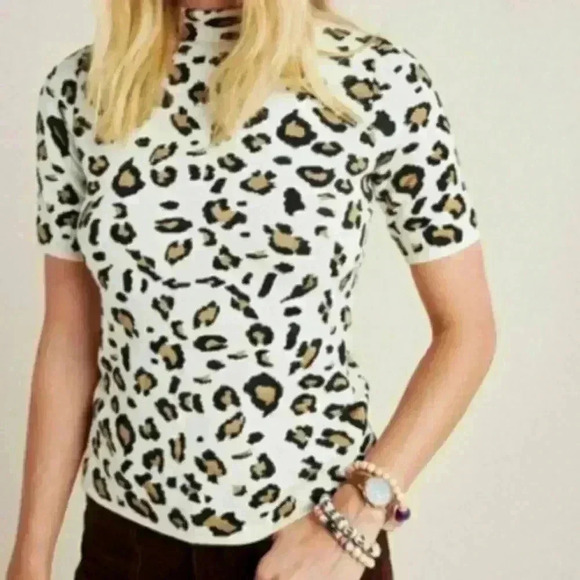 Anthropologie Field Flower Leopard Blouse NEW - Picture 5 of 6